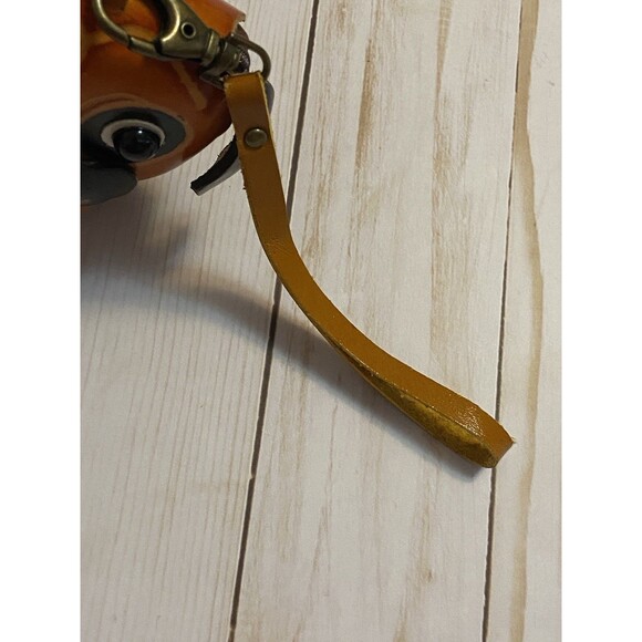 Hand Made Embossed Leather Brown Dog Coin Purse Bull Dog Lover Bone Wristlet - Picture 11 of 16